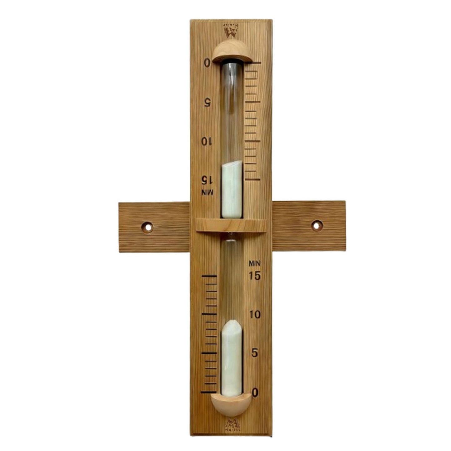 Sauna Sand Timer, 15 Minute Red Cedar Wooden Sauna Hourglass with with Whith Sand, Heat Resistant Rotating Sand Clock Hour Glass Timer for SPA, Bathroom
