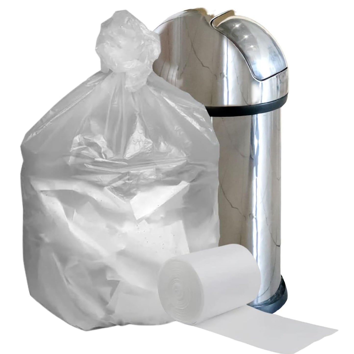 Plasticplace W55HDC1 55-60 gallon Trash Bags │ 12 Microns │ Clear High Density Garbage Can Liners │ 36” x 60” (200Count)