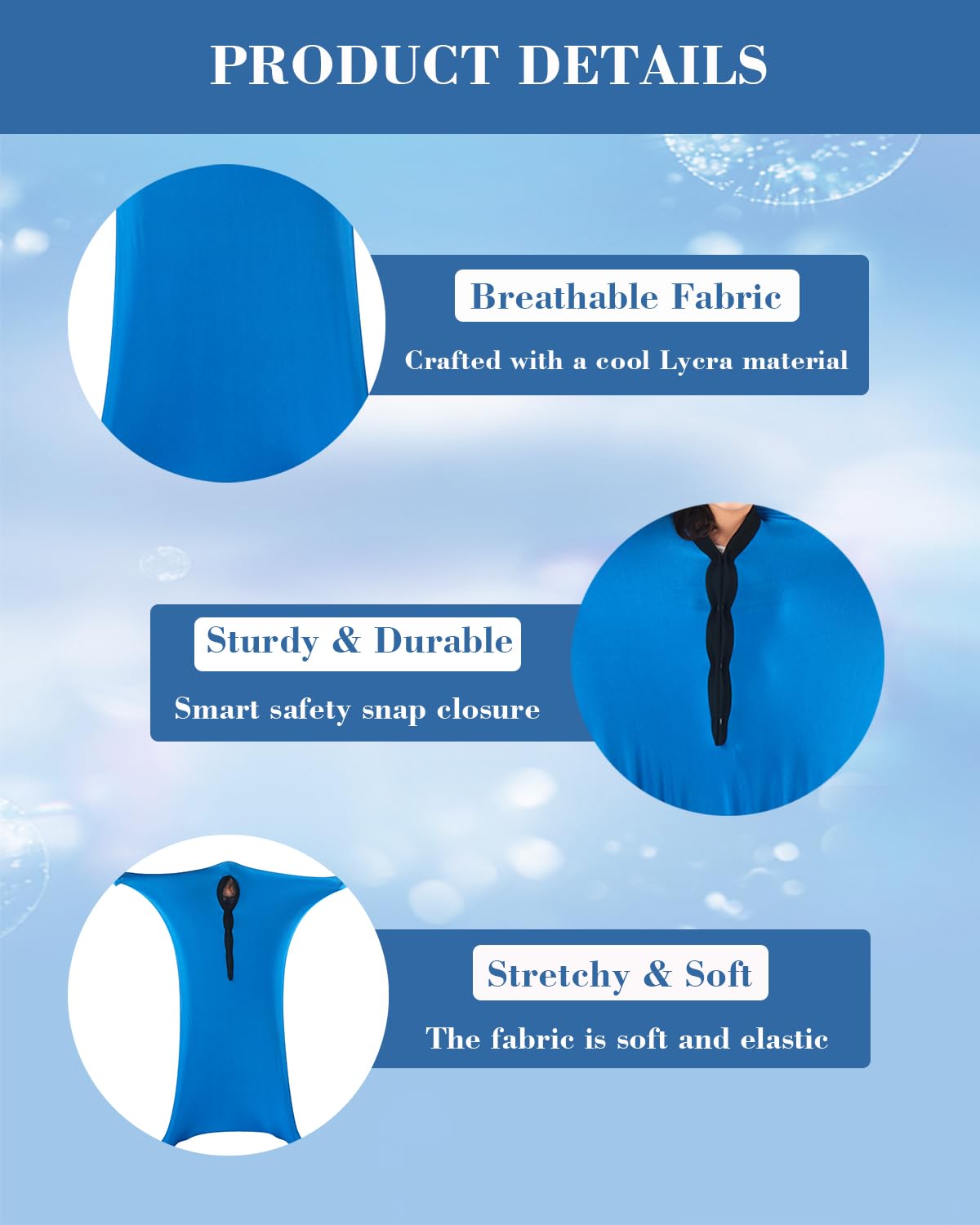 TOPARCHERY Sensory Sox Body Socks ，56" x 27" Full Wrap to Relieve Stress Deep Pressure Simulation，Good for Height: 52"-61" Large, Blue