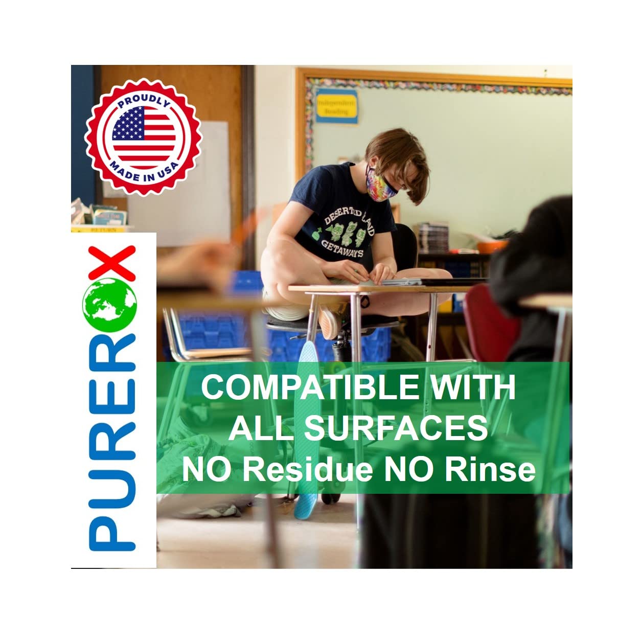 PUREROX disinfectant (1 gallon) Eliminate viruses HIV, Norovirus, bacteria MRSA and fungi. PUREROX Hypochlorous HOCL. Hospital Grade. Safe for Use Anywhere. Zero Toxic Residue. All Surfaces.