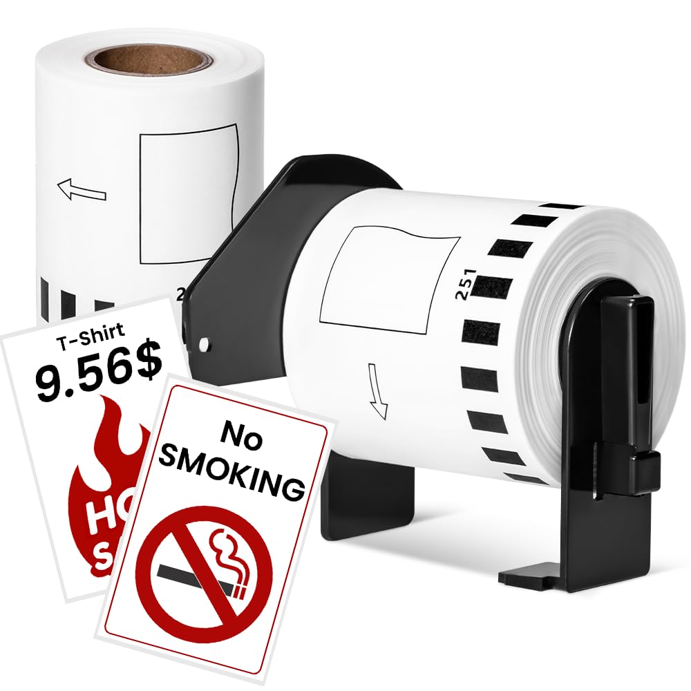 DK-2251 Compatible Brother DK2251 Labels Black/Red Label on White Paper