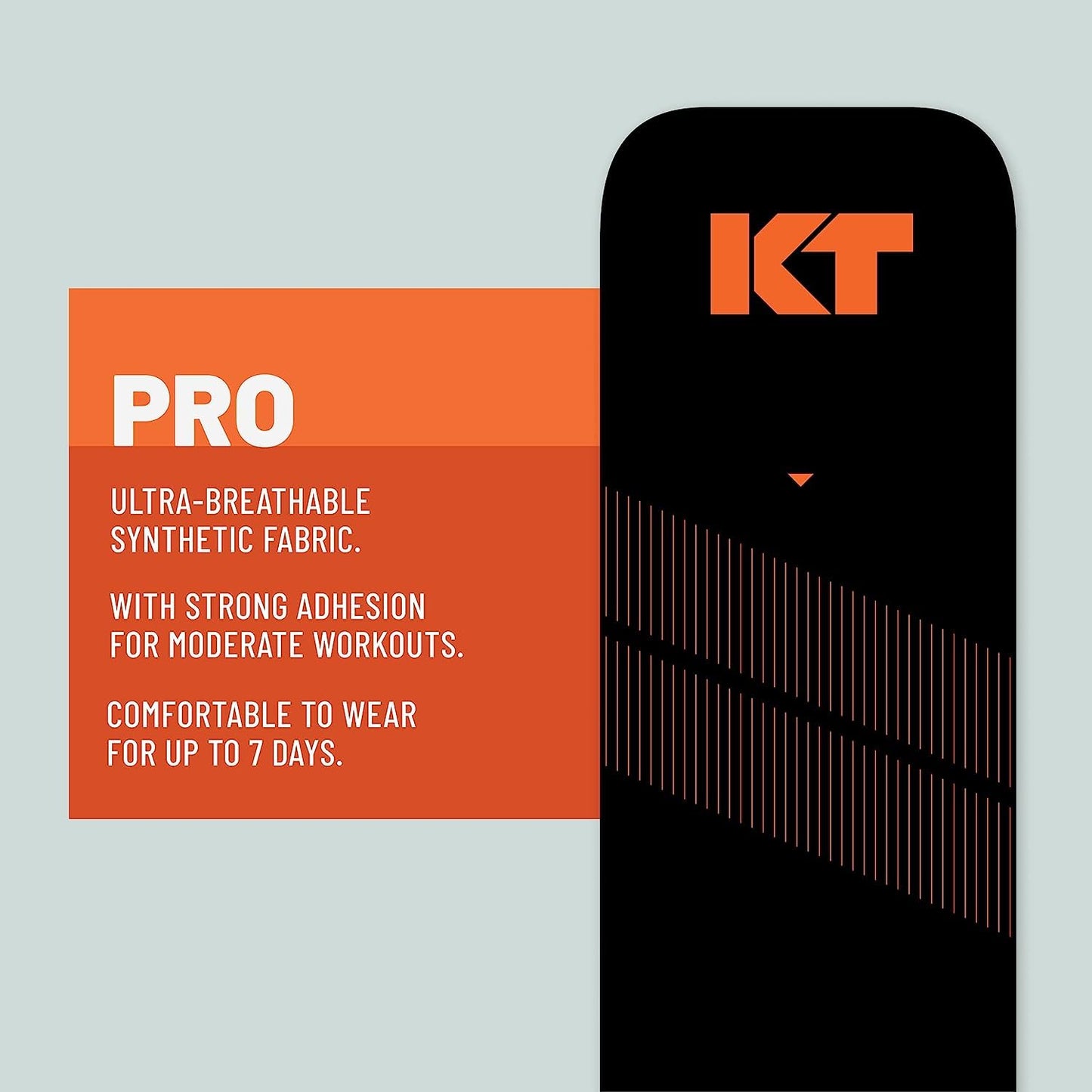 KT Tape, Pro Synthetic Kinesiology Athletic Tape, 150 Count, 10” Precut Strips, Jet Black