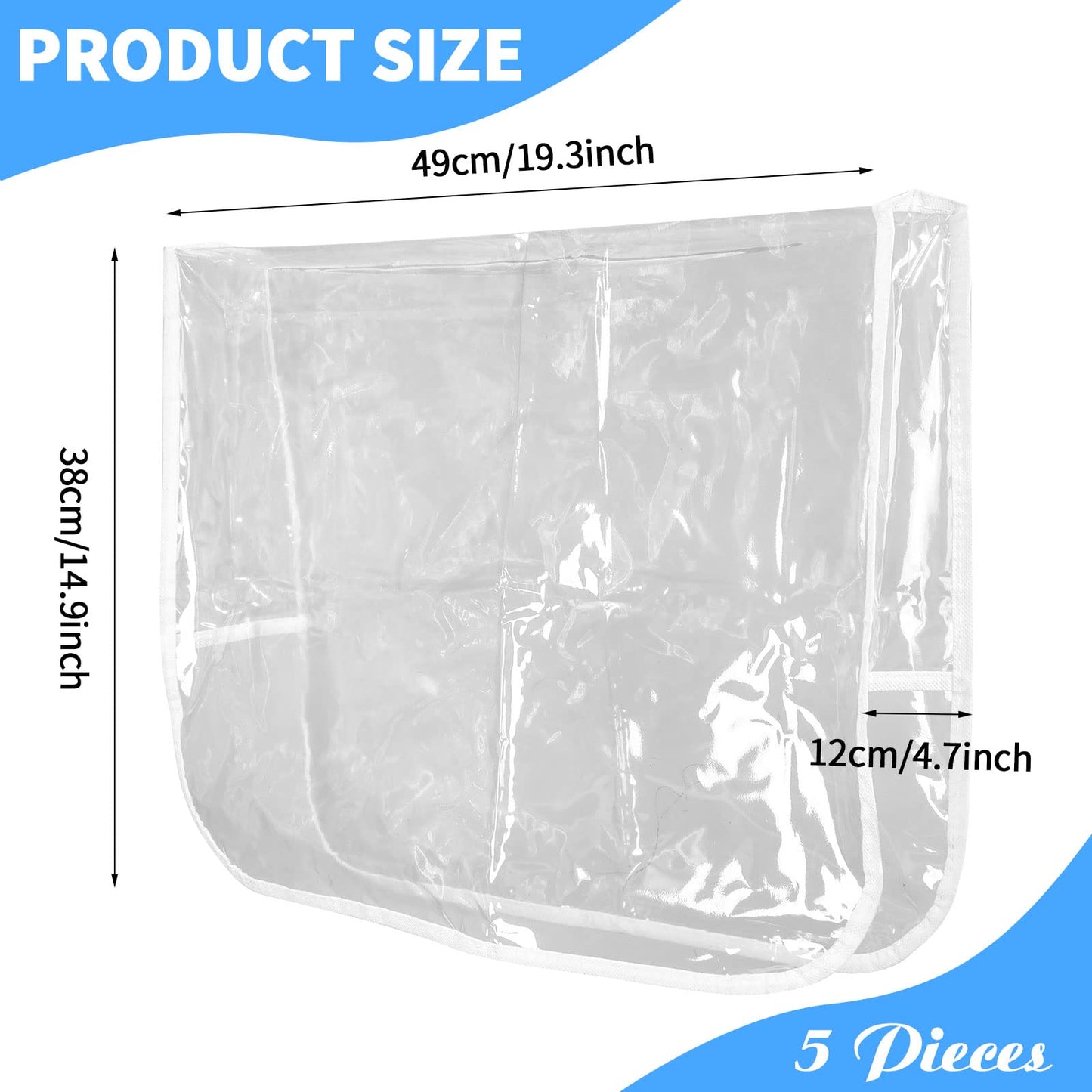 Oppaxf 5-Piece Salon & Spa Chair Cover, Plastic, Transparent, Round, Water Resistant, Wear Resistant, Fits Most Standard Chairs, Salon, Office, Institutional, Hospital Chairs
