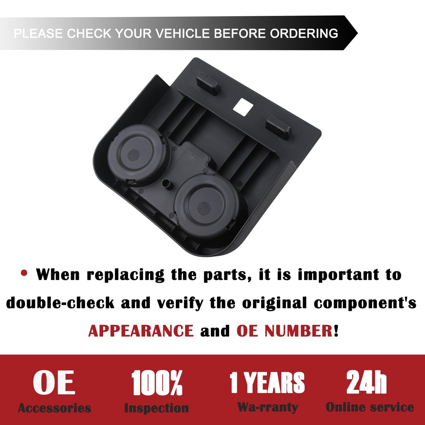 TQPONLY Center Console Floor Cup Holder Insert Fitment 2015-2020 Ford F150 F250 F350 F450 Super Duty Truck Accessories Jump Seat Cup Holder