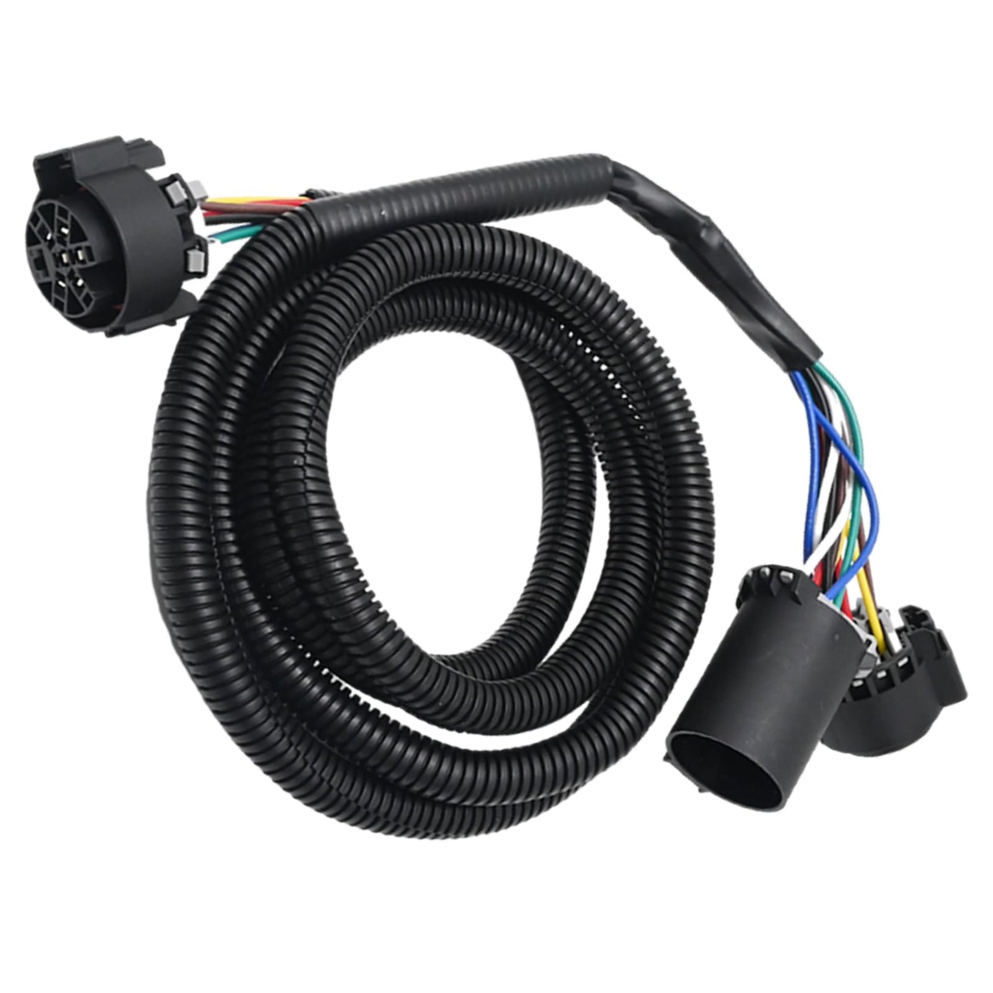 Anxingo 7-Foot 7-Pin Vehicle Trailer Wiring Plug Harness Extension Replacement for Chevy Dodge Ford GMC Nissan Toyota Ram 5th Wheel and Gooseneck Trailers