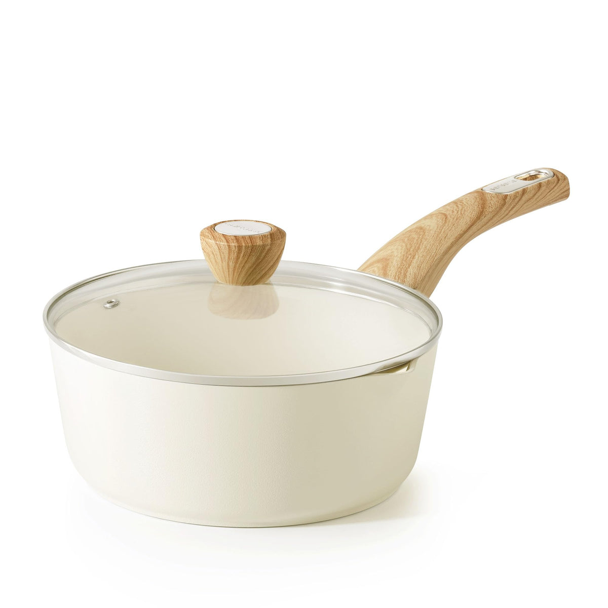 SENSARTE Ceramic Nonstick Sauce Pan with Lid, 3.0 Quart Saucepan with Double Spout, Large Cooking Pot, Non Toxic Kitchen Sauce Pot, Non Stick Saucier Pan, Induction Cookware, PFOA PTFE PFAS Free