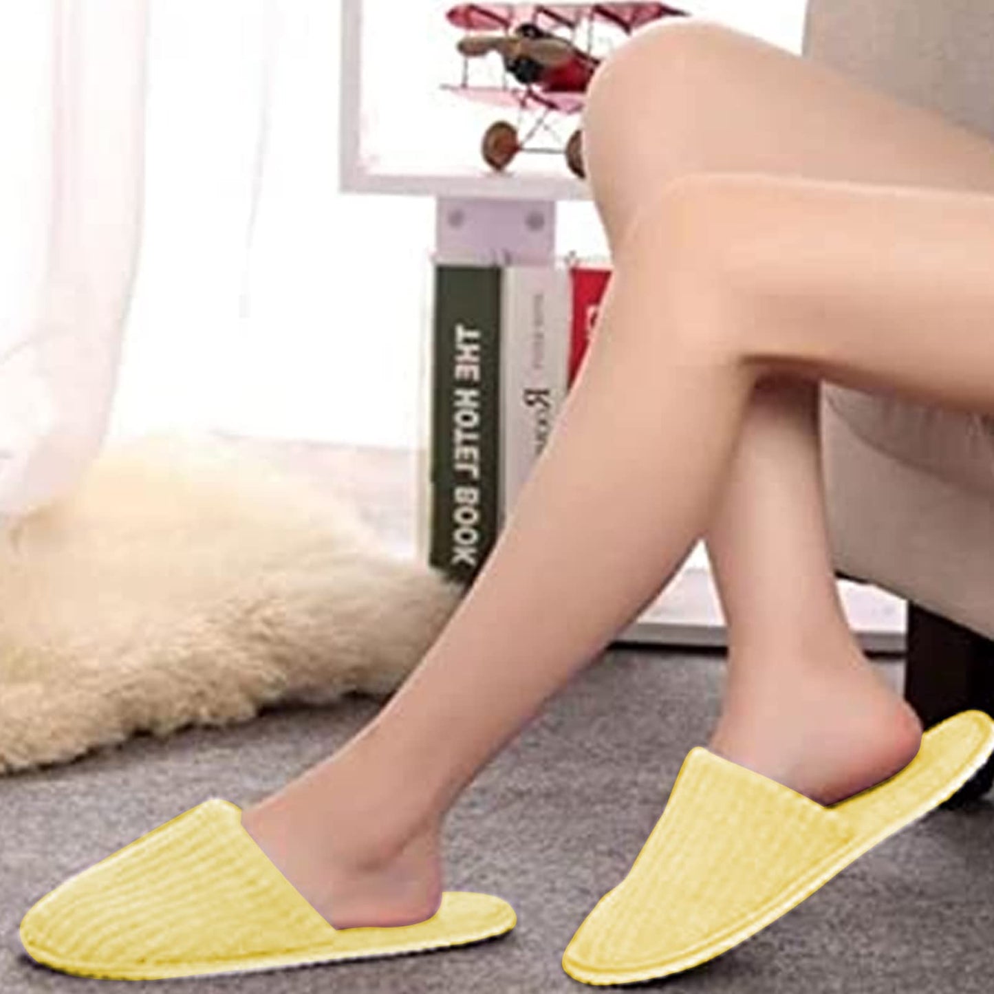 12 Pairs Disposable Slippers, Washable Disposable Home Slippers Spa Hotel Slippers Reusable Home Slippers for Family Spa Guests Hotels(6 color)