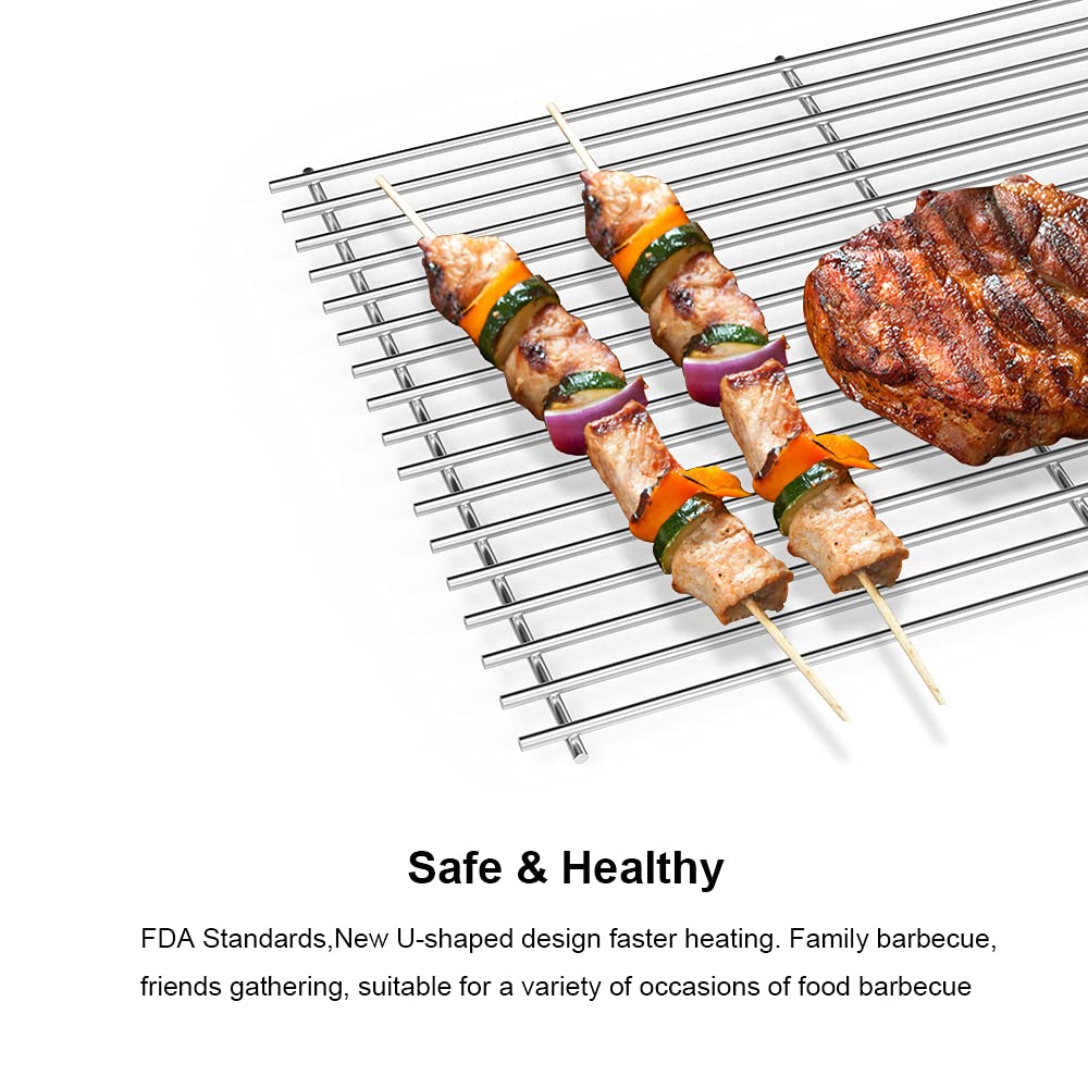 Stainless Steel Cooking Grate Grid for Coleman 85-3046-2, 85-3047-0, g35301, g35302, g35303, g35303lp, g35304, g35304n Heavy Duty Stainless Steel Cooking Grate Replacement Parts, 2 Pack