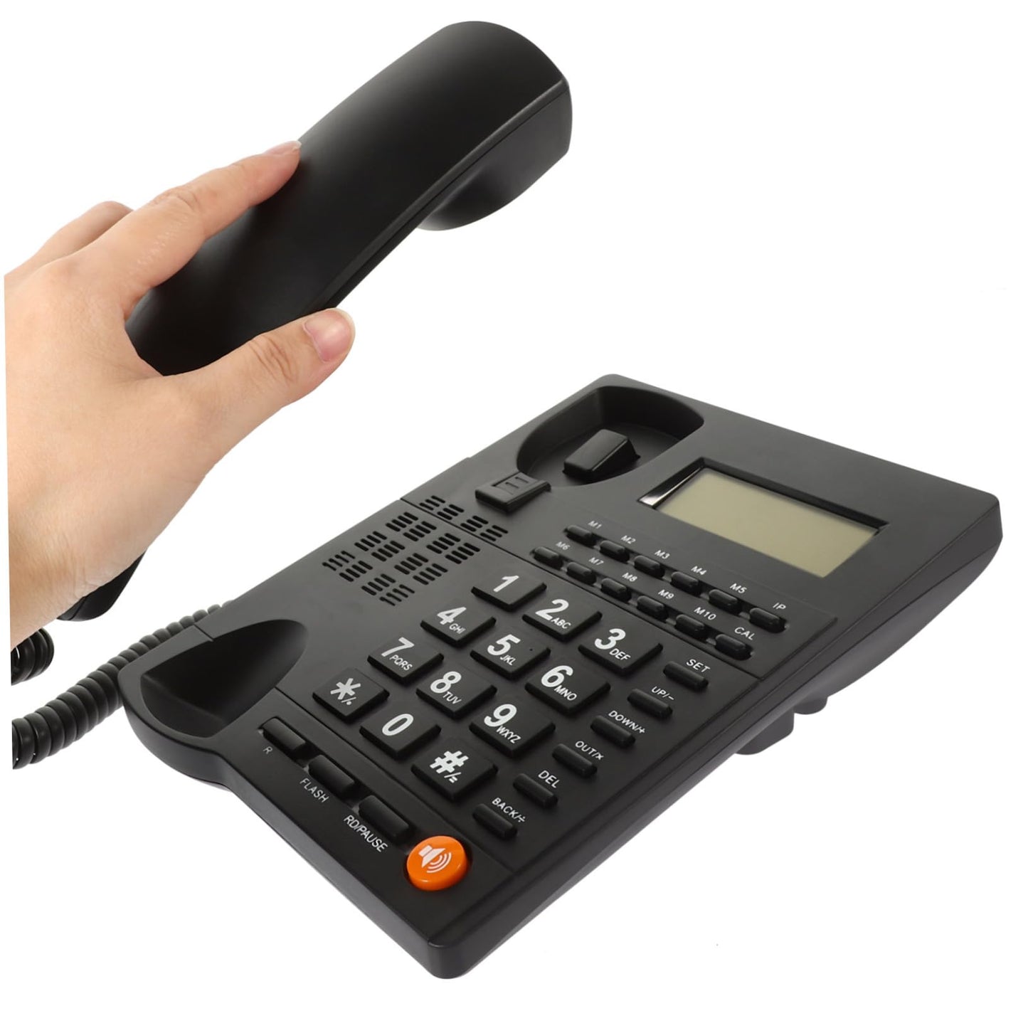 Lurrose Large Button Landline Phone for Seniors with Caller Id Desk Telephone for Home Office Use Easy-to-Use Household Telephone 8.18X6.18X2.24In
