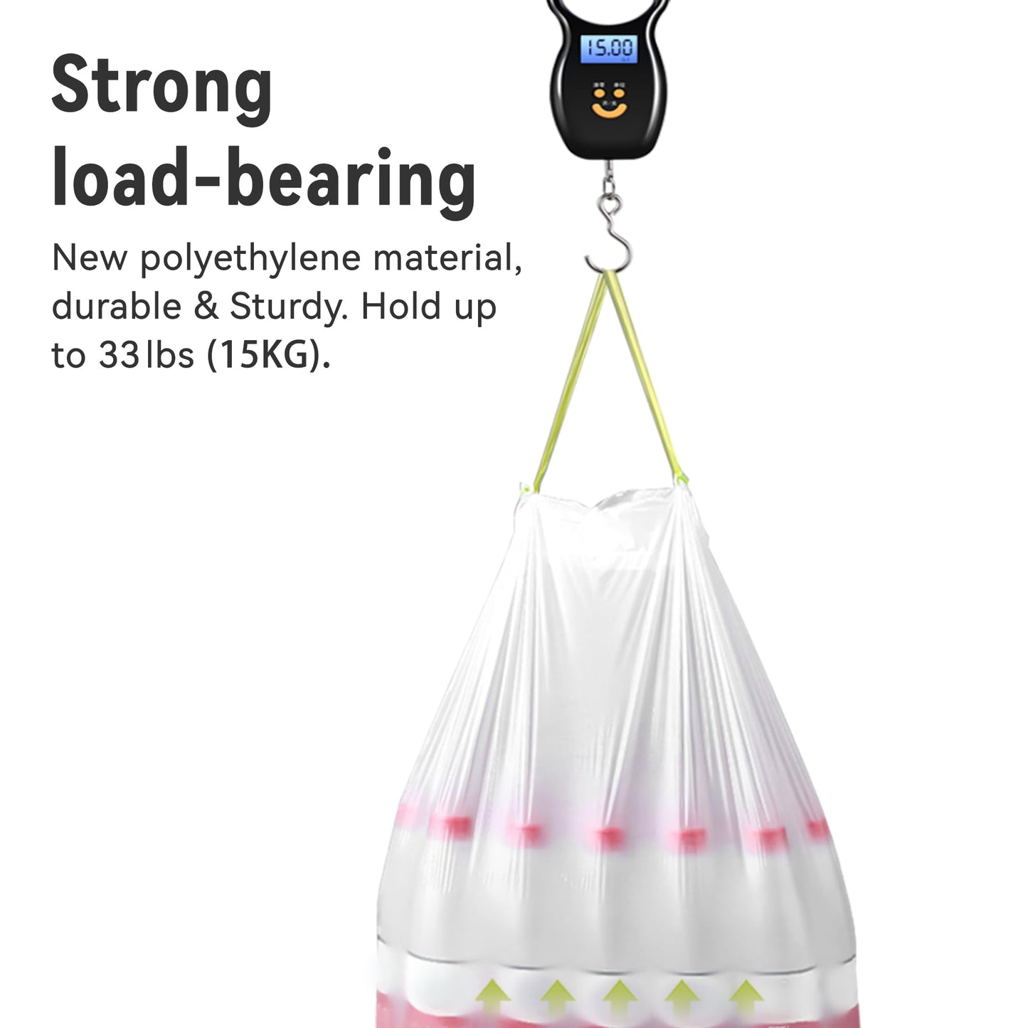 Ninestars Extra Strong White Trash Bags with Drawstring, Multiple Sizes 90 Count, Kitchen Drawstring trash bags 90 Trash Bags (21 gallon 90 ct)