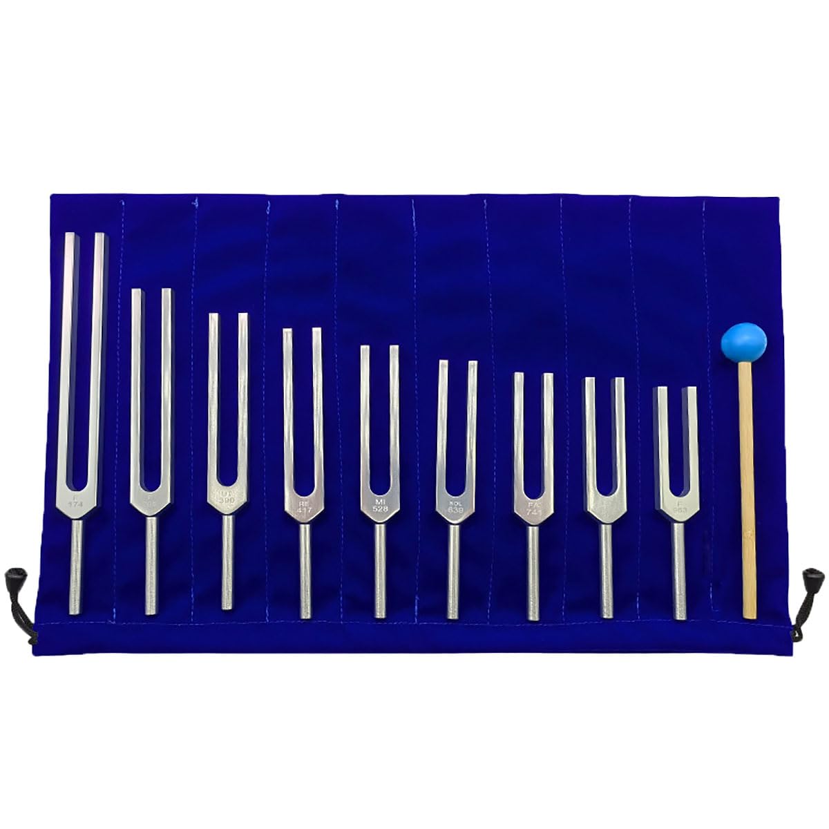 Oreilet 9Pcs Tuning Forks Set, Body for Healing Chakra with Storage Bag, Musical Instrument DNA Healing, Sound Therapy (174Hz, 285Hz, 396Hz, 417Hz, 528Hz, 639Hz, 741Hz, 852Hz, 963HZ) defult default