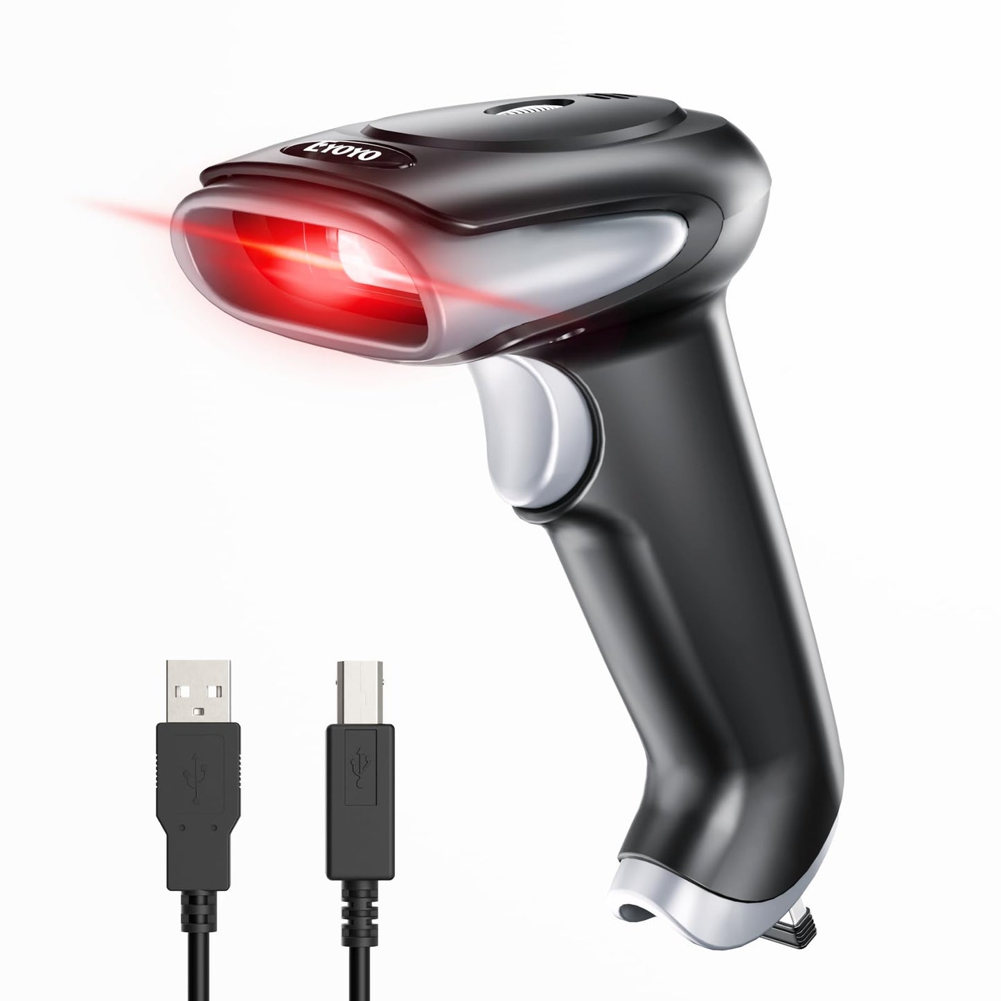Eyoyo QR Code Scanner, 1D 2D Bluetooth Wireless Barcode Scanner, 3-in1 USB Wired Bar Code Reader with Rechargeable 2500mAh Battery, Handheld Scanner Code Barre for Phone Computer iPhone Tablet MAC