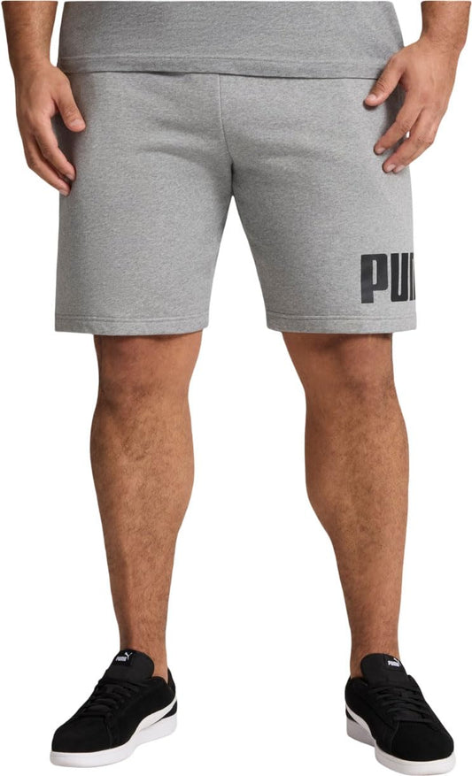 PUMA Mens Big Logo Fleece 10" Shorts (Available in Big & Tall), Medium Gray Heather Ss25, Medium