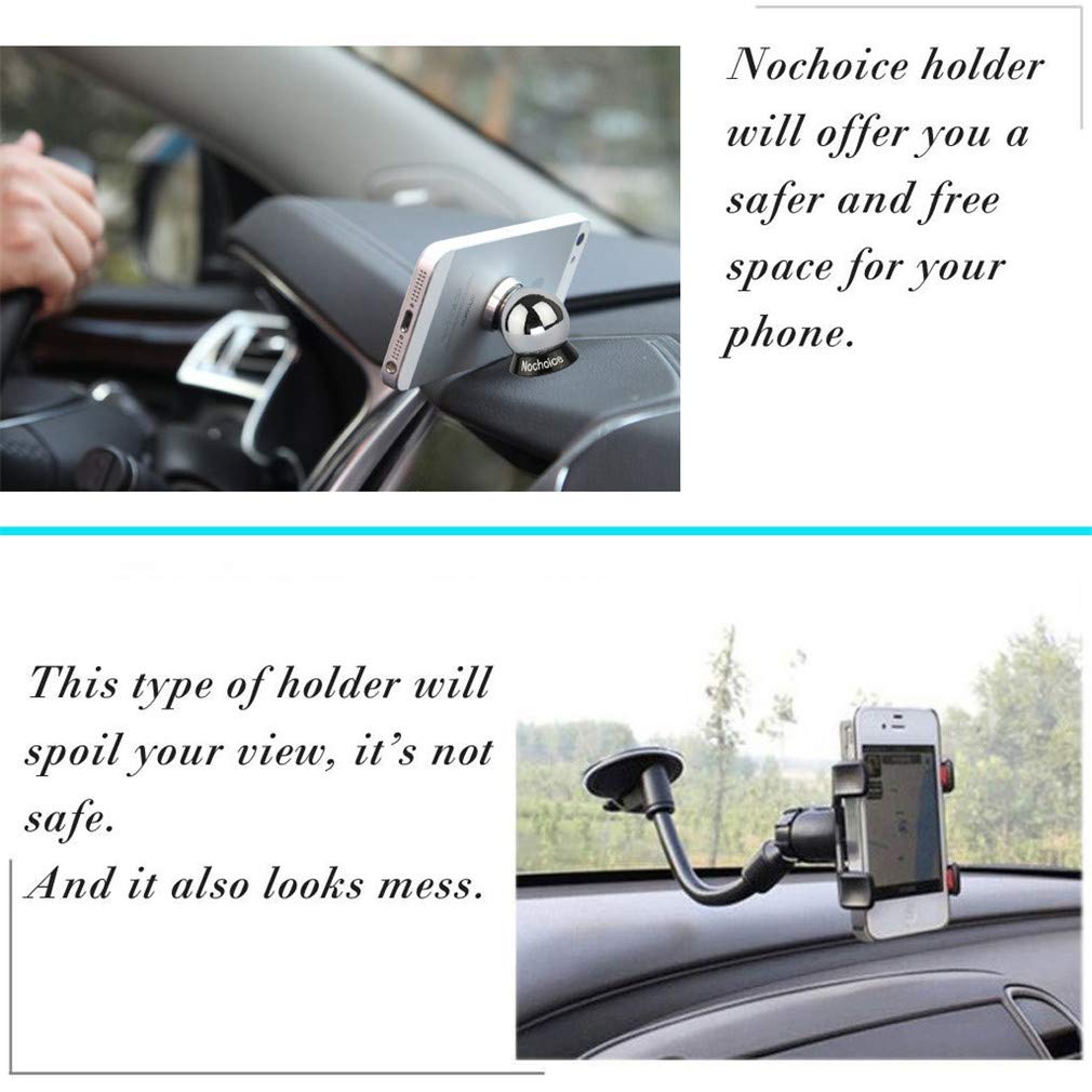 Nochoice Magnetic Car Mount Cell for Phones Big Angle Black (3 Magnets + 3 Balls)