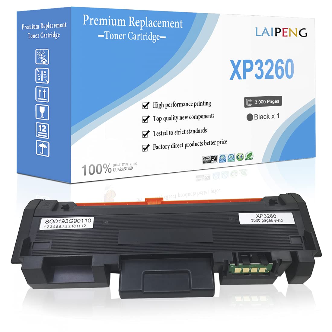 LAIPENG Compatible Toner Cartridge Replacement for Xerox 3215 3260 106R02777 High-Yield 3000 Pages for Xerox Phaser 3052 3260 3260di 3260dni, Xerox WorkCentre 3215 3215ni 3225 3225dni (1-Pack Black)