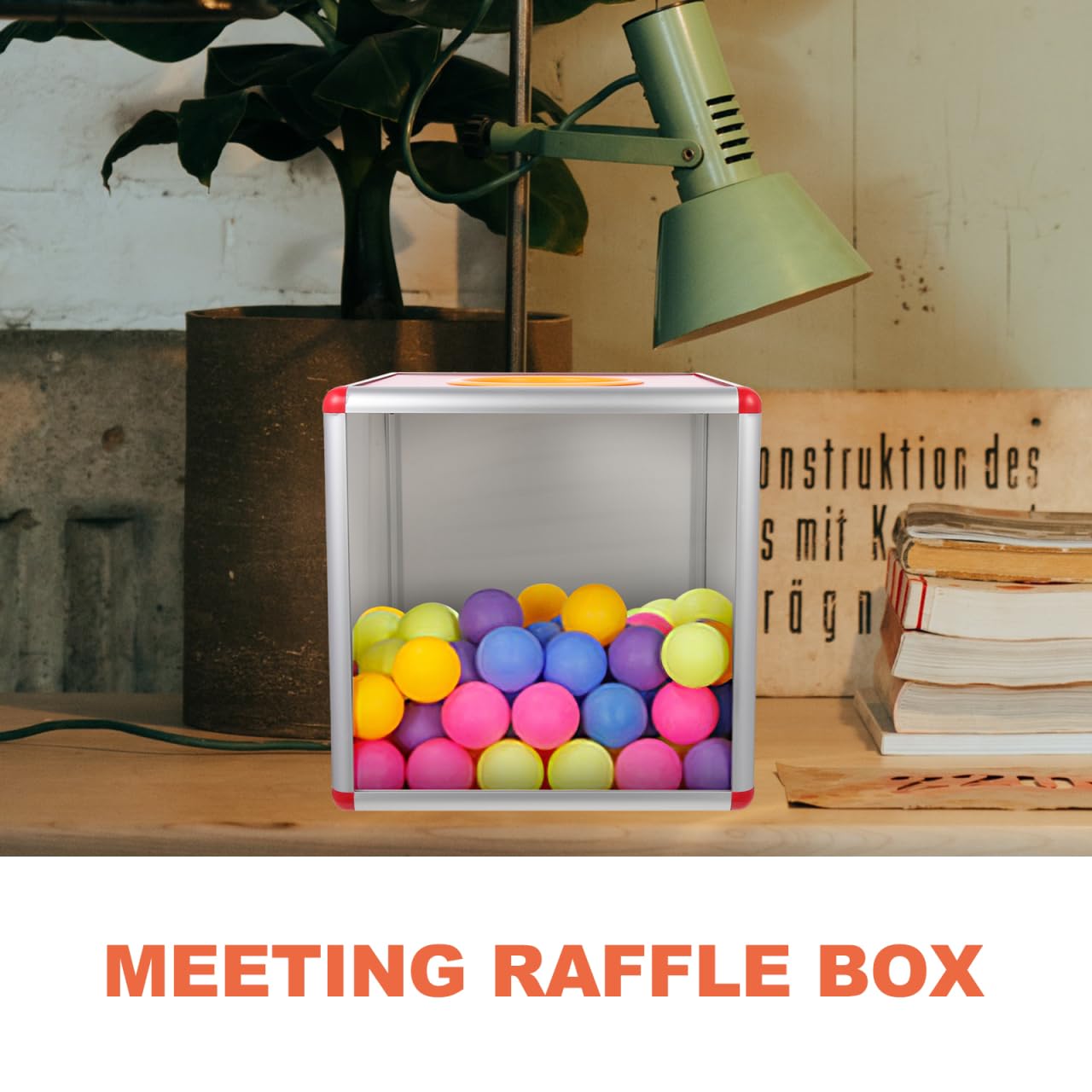 SAFIGLE Multi-Function Lottery Box 9.8 Inch Clear Raffle Draw Box with Slot for Tickets Ballots Donation Meeting Use