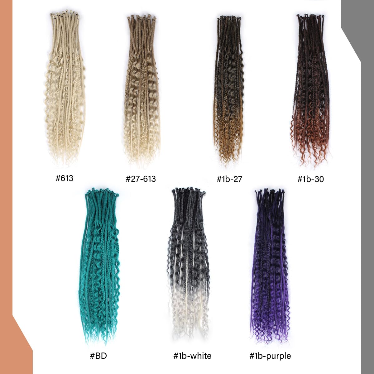 Lounoke 24 Inch 30 Strands SE Dreadlock Extensions Sets?3 In 1 Mixed Synthetic Dreads Extensions, 613 Blonde Straight&Curly&Boho Handmade Dreads Hippie Style Dreadlocks for Woman …