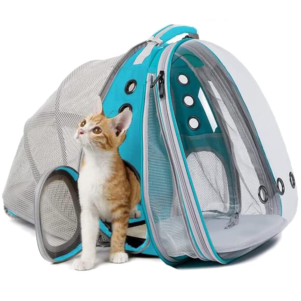 Cat Backpack Carrier Pet Dog Expandable Carriers Bag with Space Capsule Clear Bubble Window for Kitten Small Puppy and Bunny Cats Travel Hiking Walking Outdoor Use