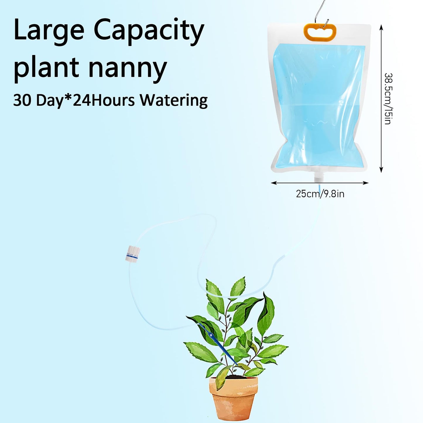 12 Pcs Self Watering System for Plants, 3.5 L Plant IV Water Bag Automatic Plant Waterer Self Watering IV Drip Bag Irrigation Drip Watering Bag with Adjustable Flow for Indoor Outdoor Potted Plant