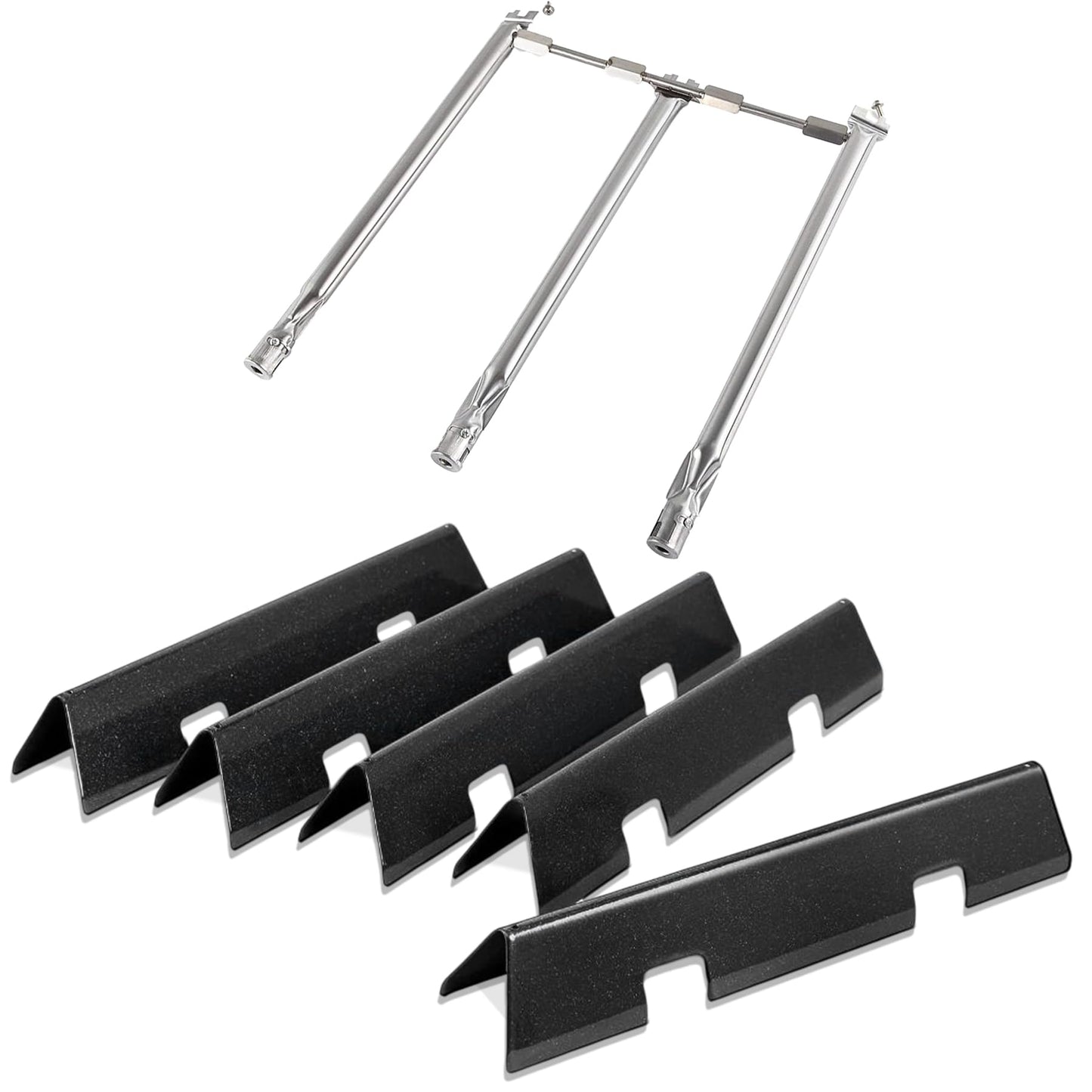 Spirit II e-310 7636 Flavorizer Bars and 69787 Grill Burner Tube for Weber Spirit 300, GS4 Spirit II 300 E310 E320 S310 S320 Grills with Front Mounted, Replacement Parts for Weber 7636 69787