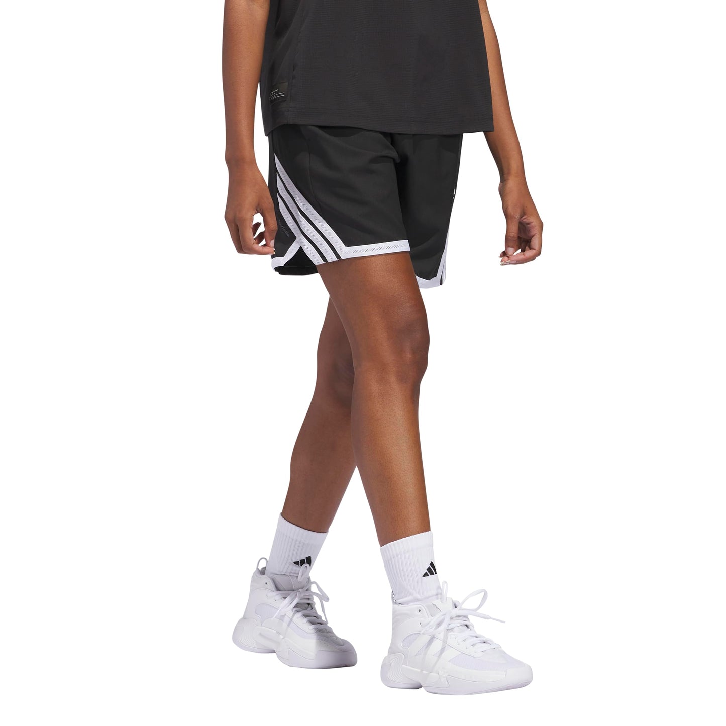 adidas Women's CrazyLite Basketball Shorts, Black/White, Medium