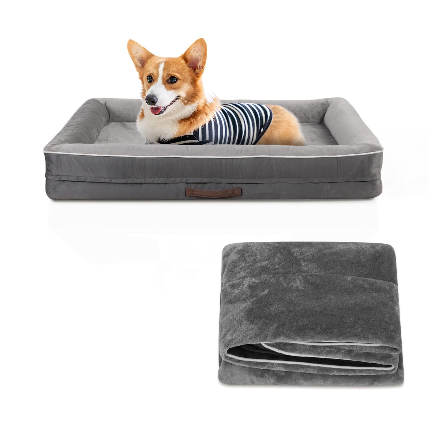 Upvilla Replacement Dog Bed Cover (Gray, 91L x 61W x 18H cm)