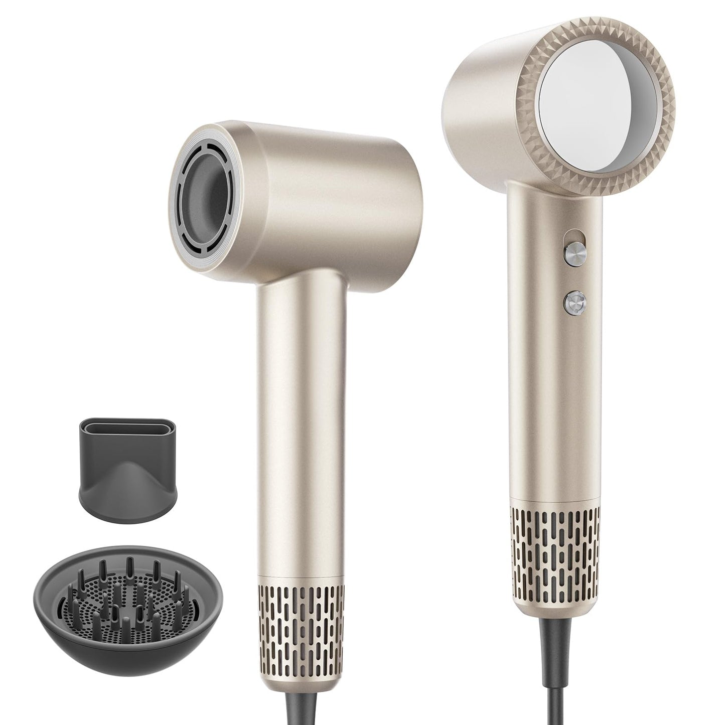 Careboda Professional Hair Dryer, 200 Million Negative Ionic Blow Dryer with Diffuser and Nozzle,1400 W High-Speed HairDryer,Low Noise Home Hair Dryer,110000 RPM Brushless Motor, For Travel, Home and Salon