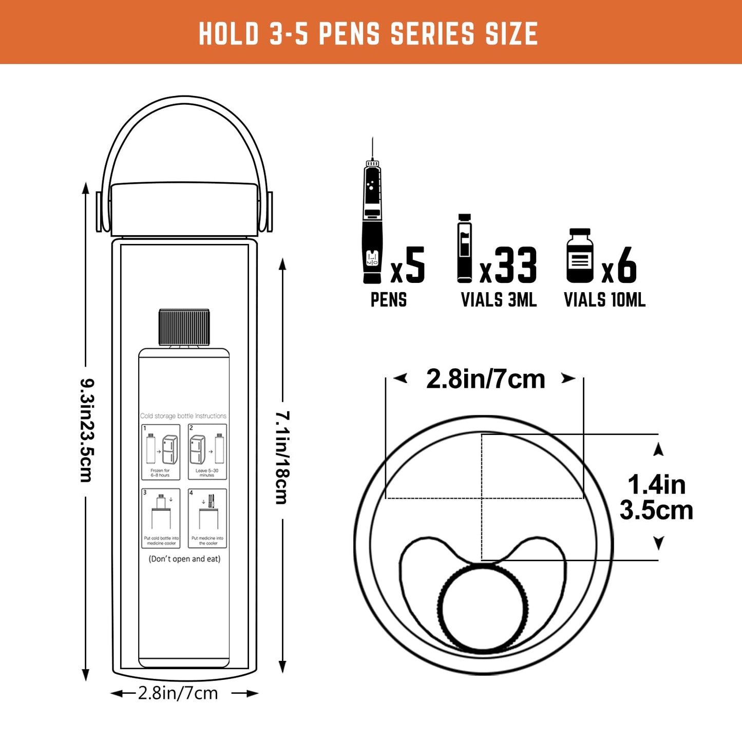 1-WHEAT Insulin Cooler Travel Case 60H 3-5 Pens Diabetic Medication Insulated Organizer Portable Medicine Cooler for Insulin Pen Medical Diabetic Supplies With Ice Packs (Silver)