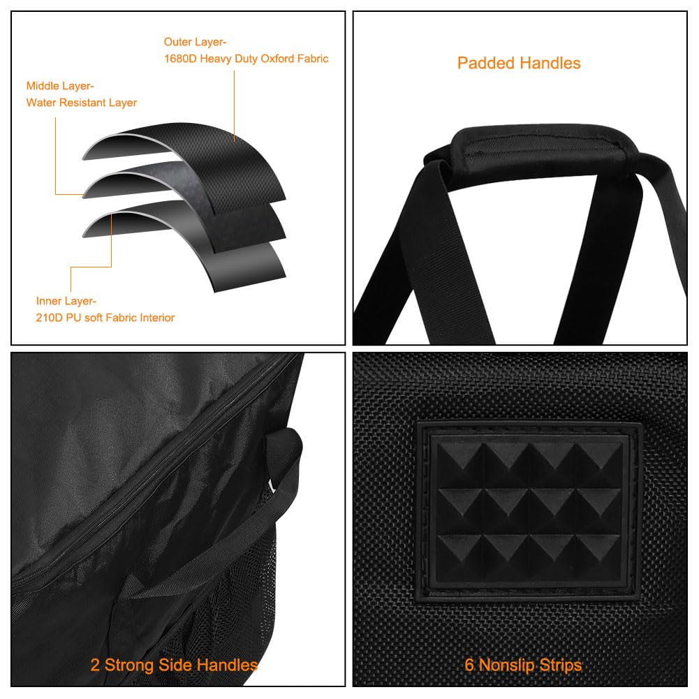 Ajyingasyo Grill Carry Bag Compatible with Ninja OG951 OG850 Woodfire Pro XL Outdoor Grill & Smoker, Heavy Duty Water Resistant Outdoor BBQ Grill Bag, with Multi-pockets and Padded Handle