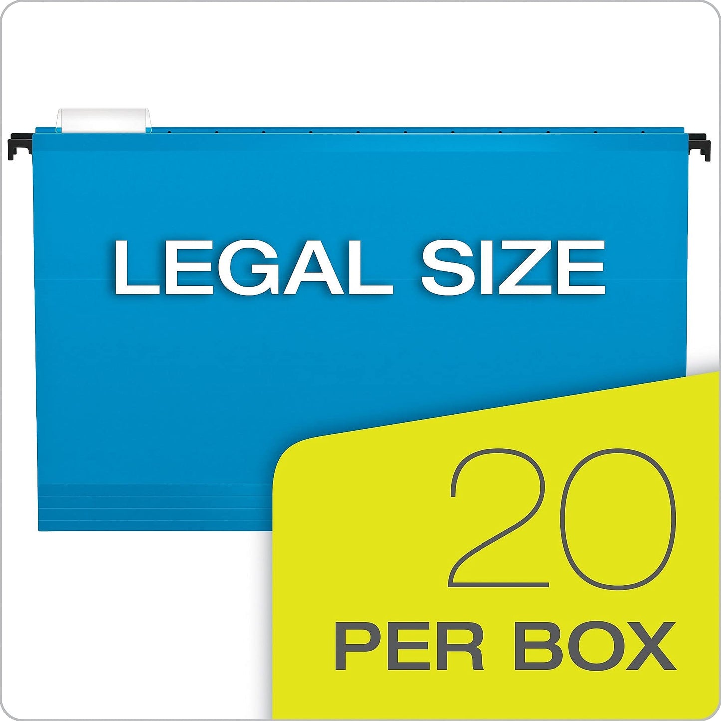 SureHook Hanging Folder, Assorted (Blue, Red, Yellow, Bright Green, Orange), Legal, 20 Folders Per Box, 6153 1/5 Asst