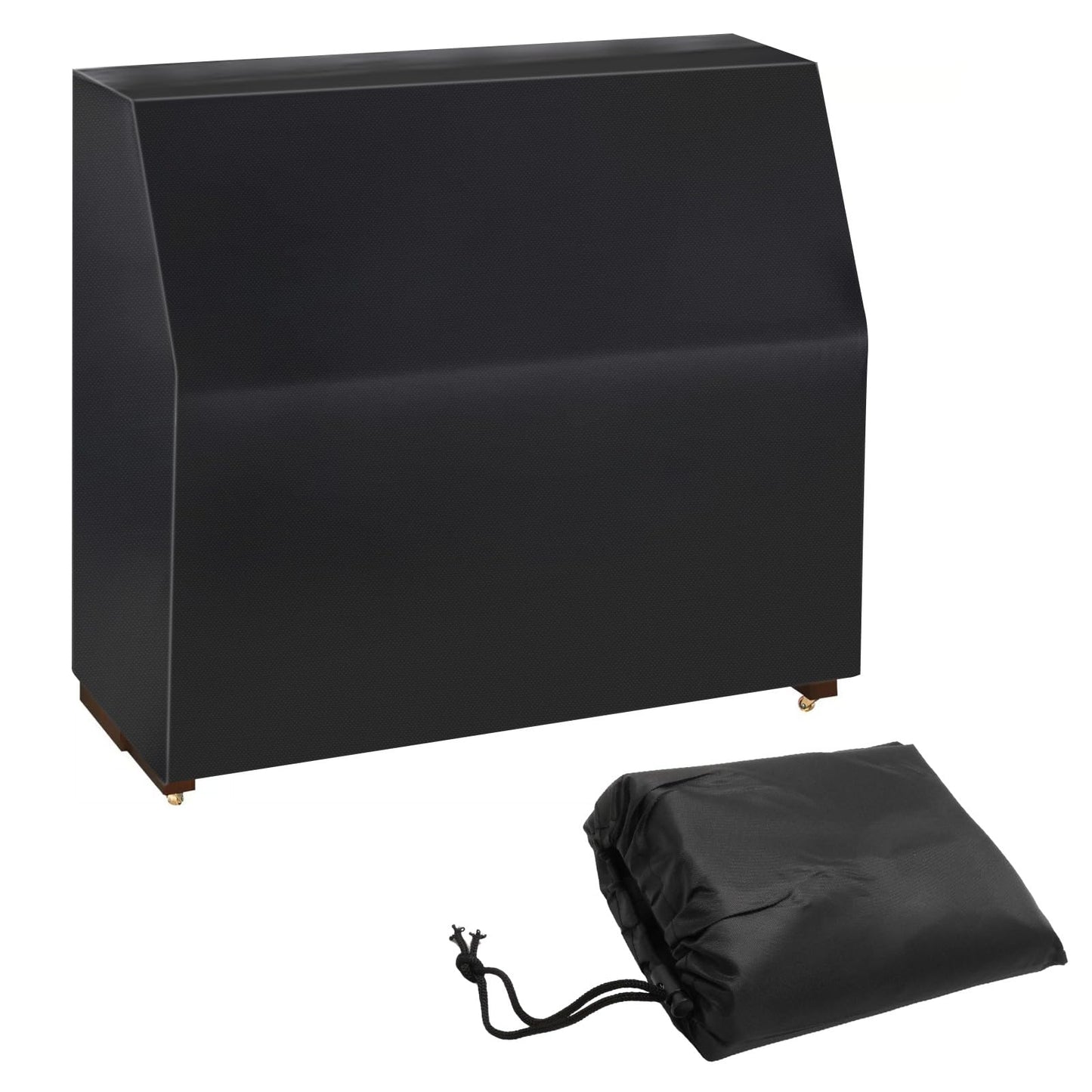 GMAPATS Upright Piano Cover, Waterproof Dustproof Silver-coated Oxford Full Cover, Replacement for Standard Size Piano (Black)