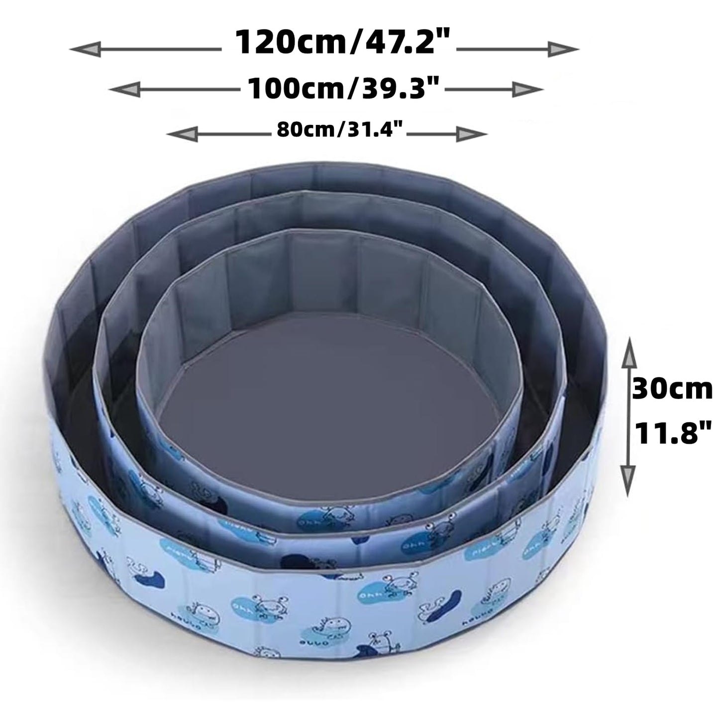 Large Ball Pit for Kids Baby 40/47in Baby Ball Pit Holds Over 800 Balls Indoor Outdoor Use Toddlers Play Pool for Dog No Need Inflate Balls Not Include (44"(120cm))