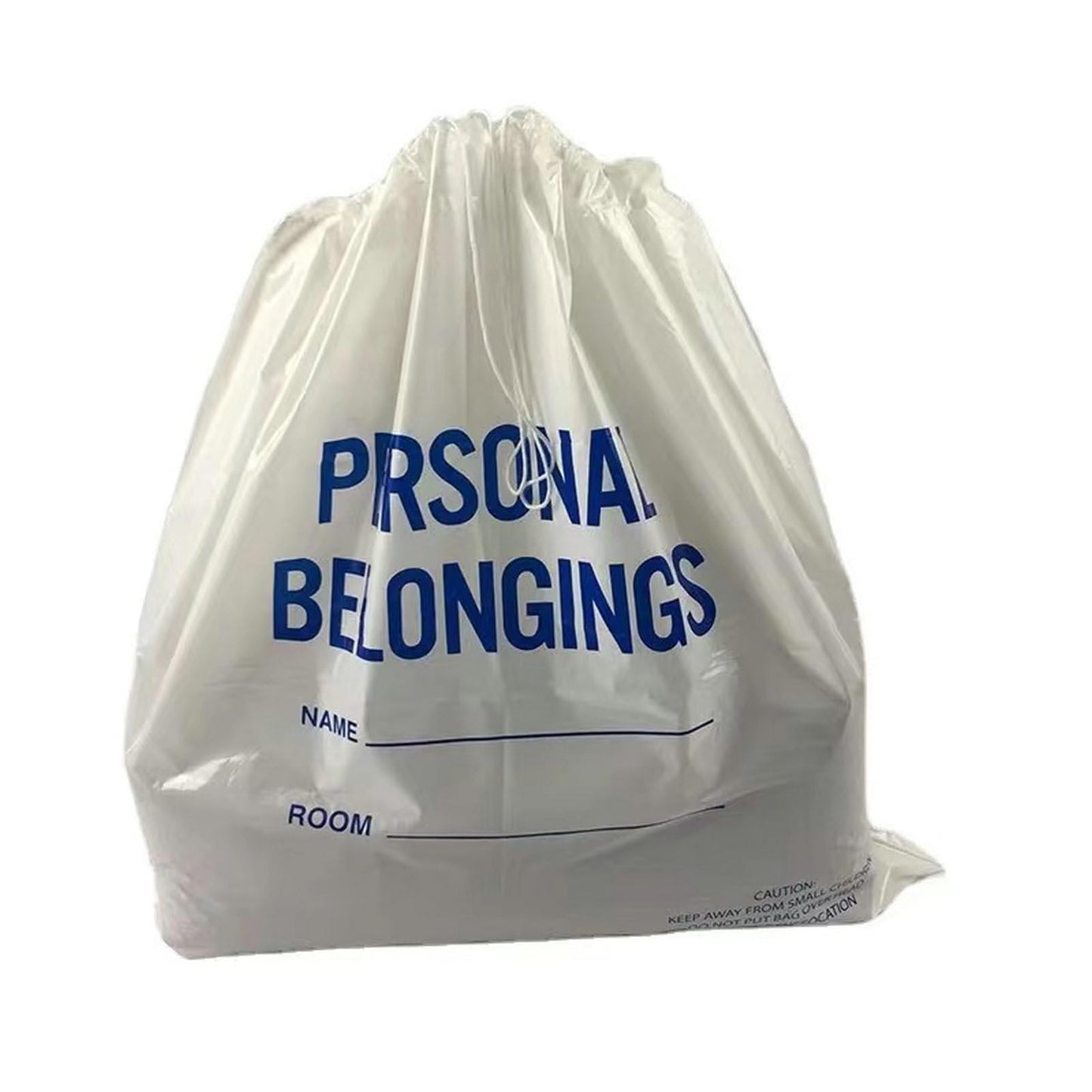 Lichen cottage Patient Personal Belonging Bags - Drawstring Clear ， 1.6 mil Thick, 18" W x 20" L, Clear, White, 18" W x 20" L, Minimalist