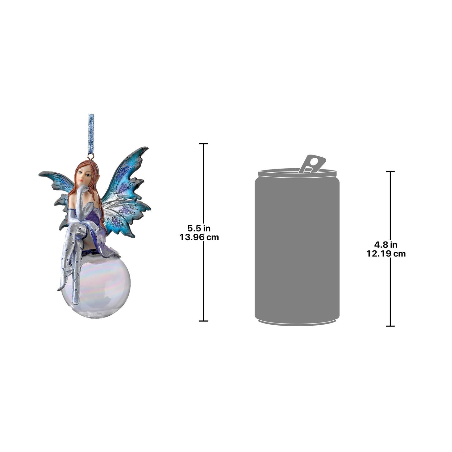 Design Toscano The Snow Fairy Goddess Holiday Ornament, Multi-Color, Set of 3