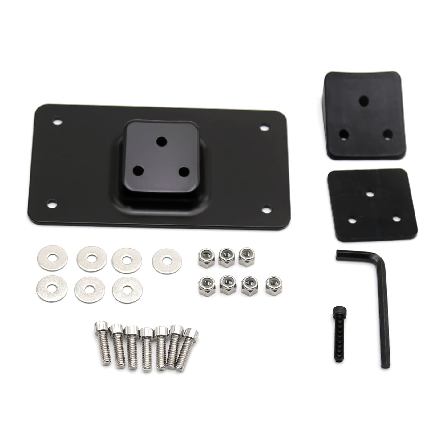 UOIENRT 3-Hole Laydown License Plate Mount Bracket Kit, Replacement for Harley Davidson License Plate Mounting Kit 1973-Up