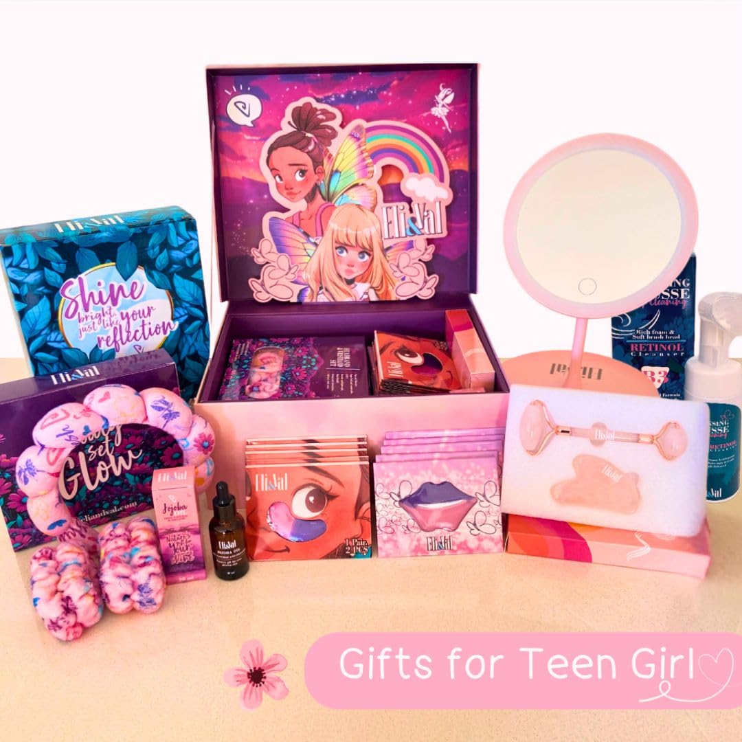 Christmas Tween Gift Box – Trendy & Unique Gifts Basket Teen Girl – Spa Kit for Teen Girls with Skincare and Self-Care Essentials – Birthday or Holiday Present