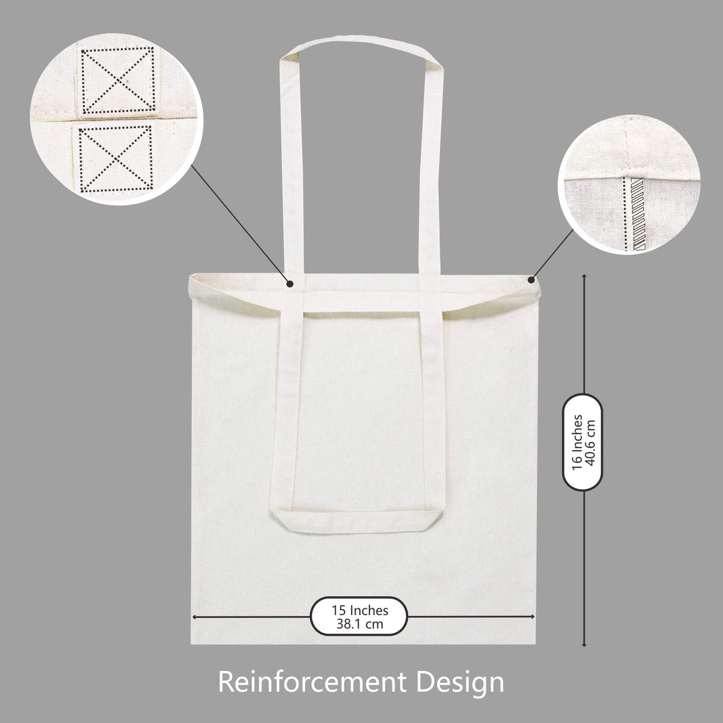 TOPDesign 24-Pack Economical Cotton Tote Bag, Lightweight Medium Reusable Grocery Shopping Cloth Bag, Suitable for DIY, Advertising, Promotion, Gift, Giveaway, Activity