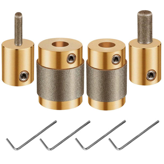 1" 3/4" 1/4" 1/8" Diamond Grinding Bit MCB01 MCB34 MCB14 MCB18 Brass Core Abrasive Wheel Stained Glass Grinder Head Making Tool for Inland Gryphon Delphiglass Glastar Standard Parts (4 Sizes)