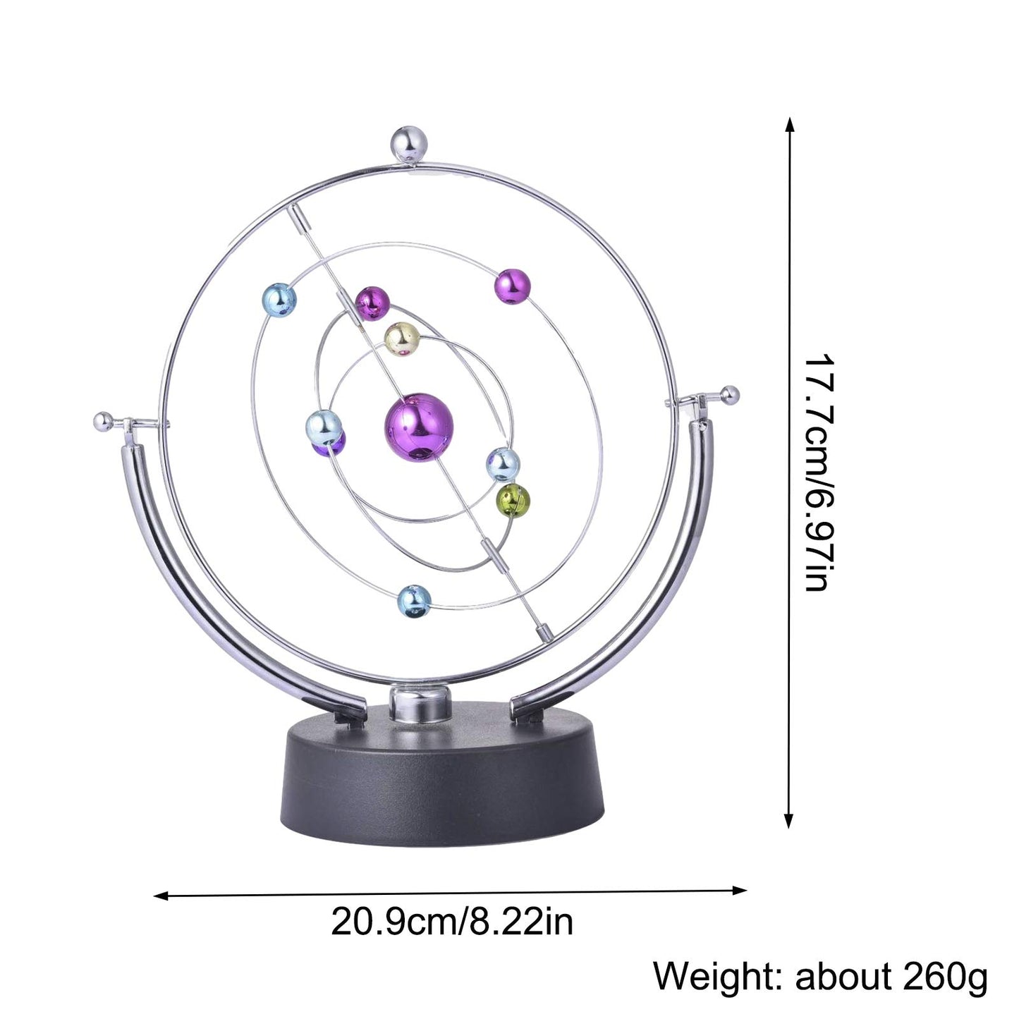 Perpetual Motion Toy, Newtons Cradle Pendulum, Simulation Planet Orbit Milky Way Swing Kinetic Art Craft, Fun Physical Science Toys Celestial Annularity Model for Home Office Desk Decor (Solar System)