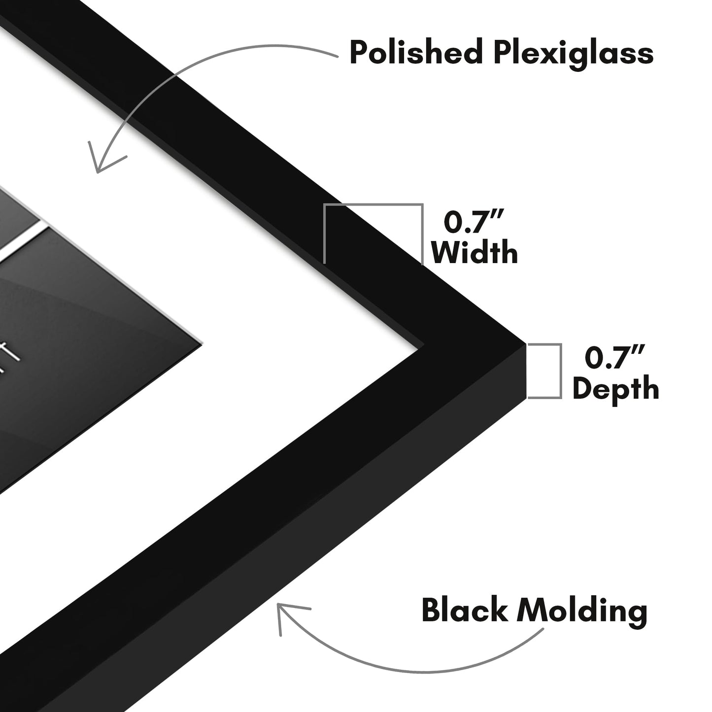 Americanflat 20x24 Picture Frame with Polished Plexiglass - Use as 16x20 Frame with Mat or Display 20x24 Photo Without Mat - Streamline Collection - Thin Border Picture Frames for Wall - Black