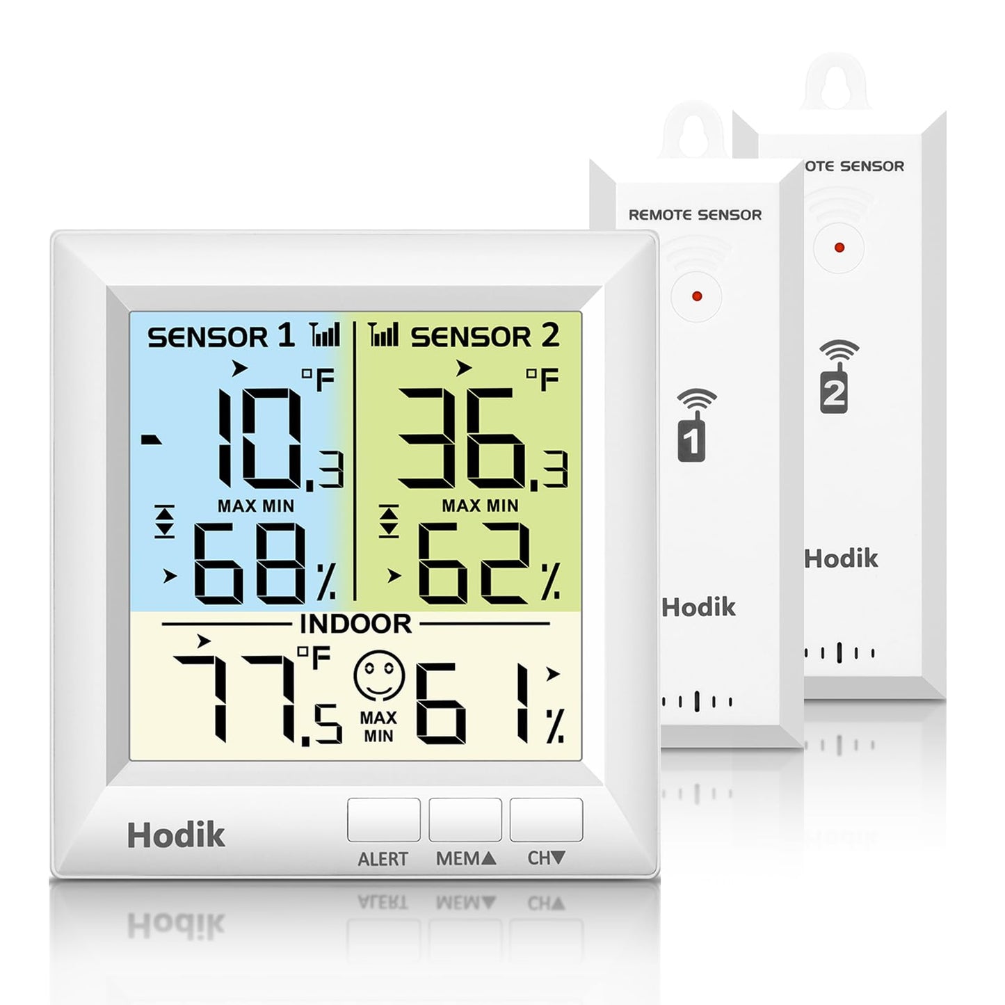 HODIK Refrigerator Thermometer with Alarm Fridge Freezer Thermometer, 100M Range Wireless Digital Thermometer with 3 Adjustable Backlight for Kitchen Home Restaurant