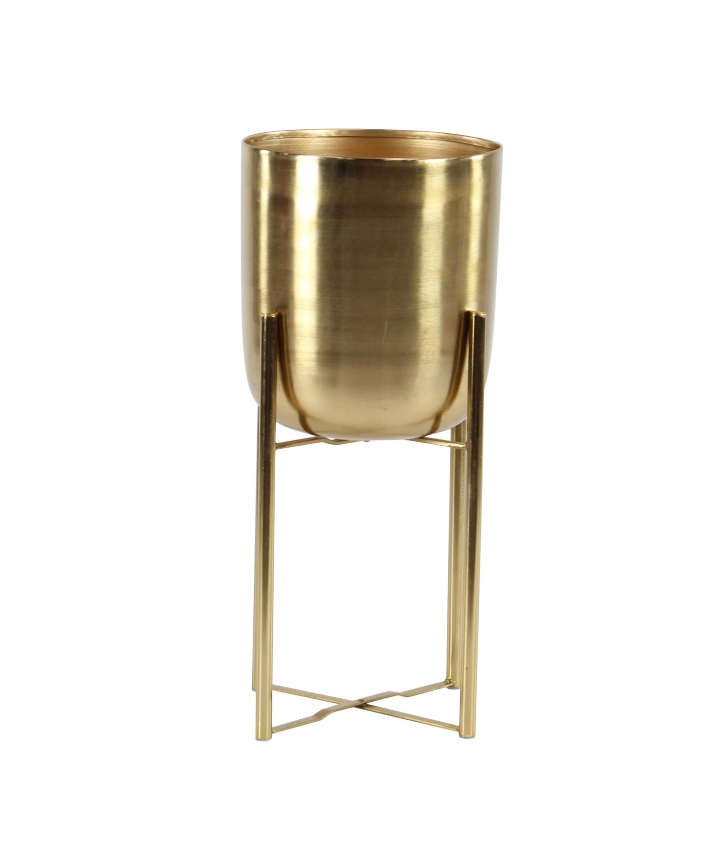 Deco 79 Metal Indoor Outdoor Dome Planter with Removable Stand, Set of 2 19", 22"H, Gold
