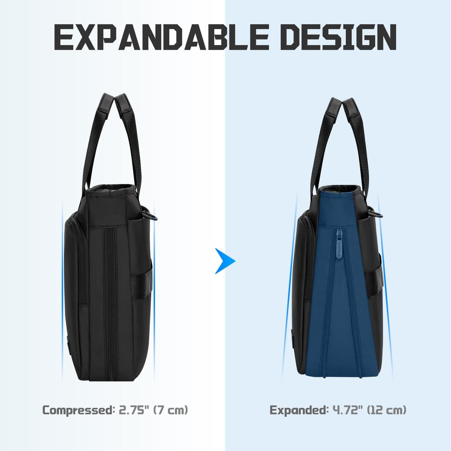 RAINYEAR 15.6 Inch Laptop Bag for Men Women, Waterproof Expandable Laptop Shoulder Bag Large Capacity Computer Carrying Bag Briefcase