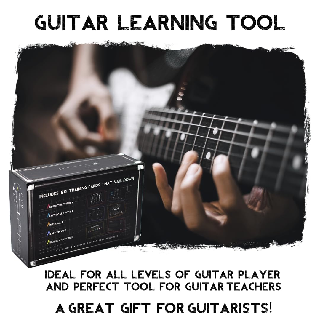 Fretboard Memorization Guitar Flash Cards - 80 Music Flash Cards to Memorize Your Fretboard - Gifts for Guitar Players - Alternative to Fretboard Stickers, Guitar Chord Chart or Guitar Scales Book
