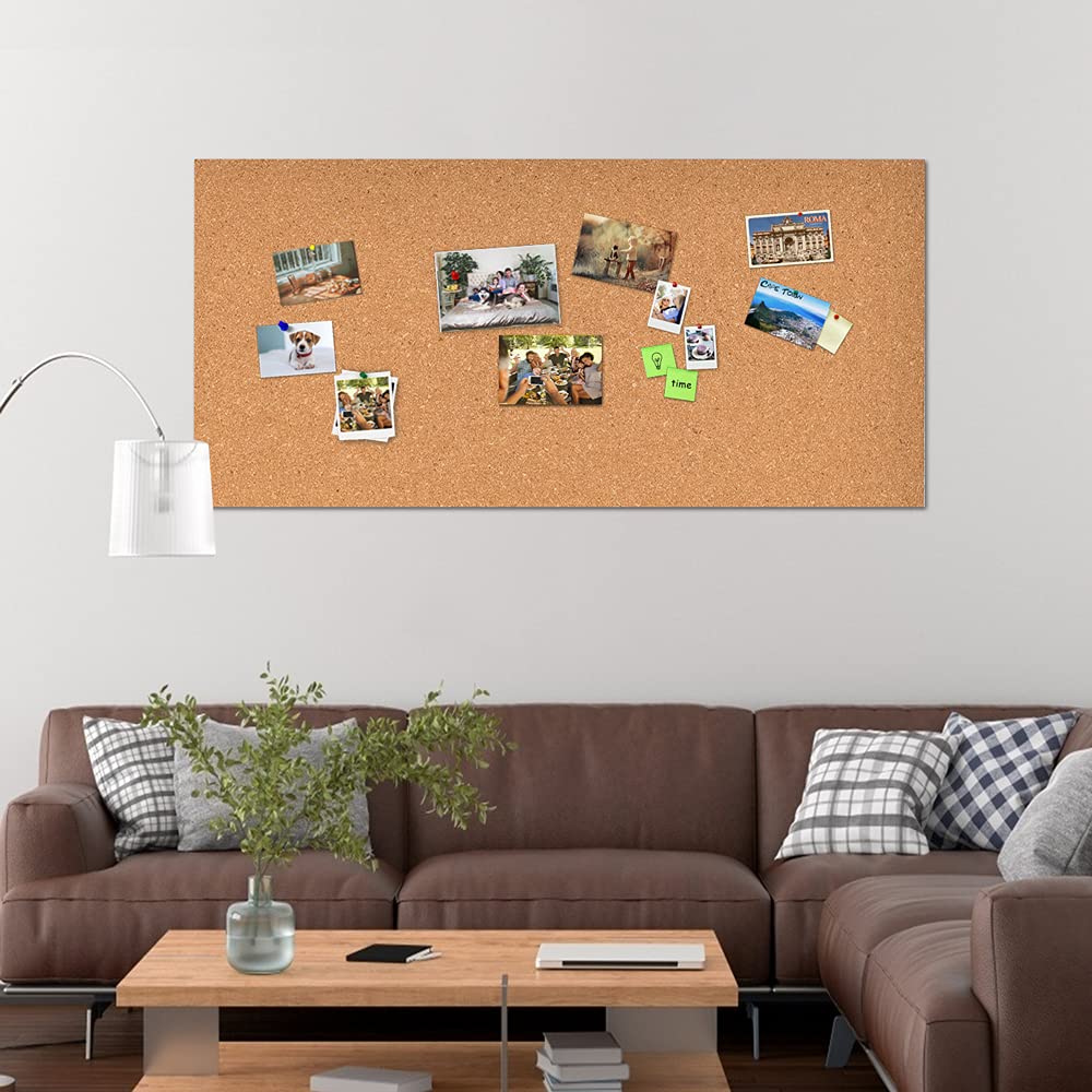 YCCYYCCY Self-Adhesive Cork Borad Roll, 6mm(1/4") Thick Cork Boards for Walls, 120cm x 40cm(47"x16") Cork Board Roll for Office, Home, School(6mm,CA)