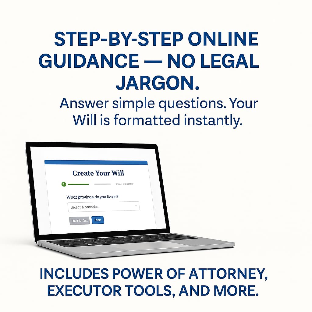 FormalWill Canadian Online Will 2026 – Fully Customized Legal Will (No Lawyer Required) + Bonus Power of Attorney (Property & Health), Funeral Wishes & Asset Inventory (Will Kit)