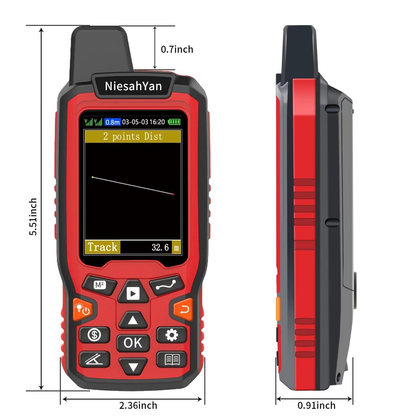 ZL180 Handheld GPS for Surveying, High Precision Rugged Land Surveying Equipment for Ranches, Garden, Farmland and Parking Area Distance Measuring