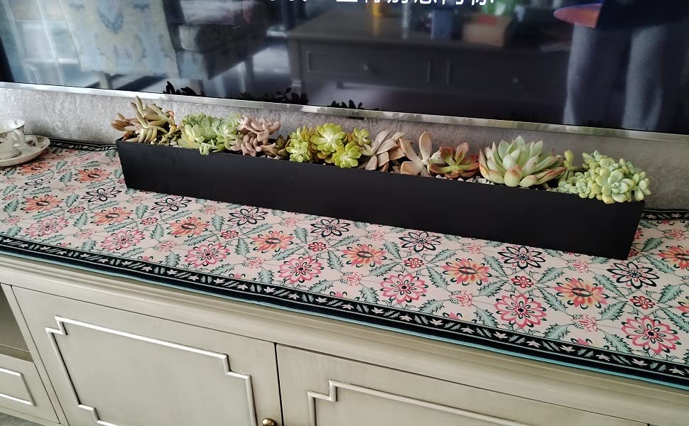 Modern Metal Trough Planter Rectangle Succulent Planter Box - 32" Window Sill Planters - Decorative Indoor/Outdoor Table or Window Planter - Trough Planter - Windowsill Herb Planter (1pc Black)