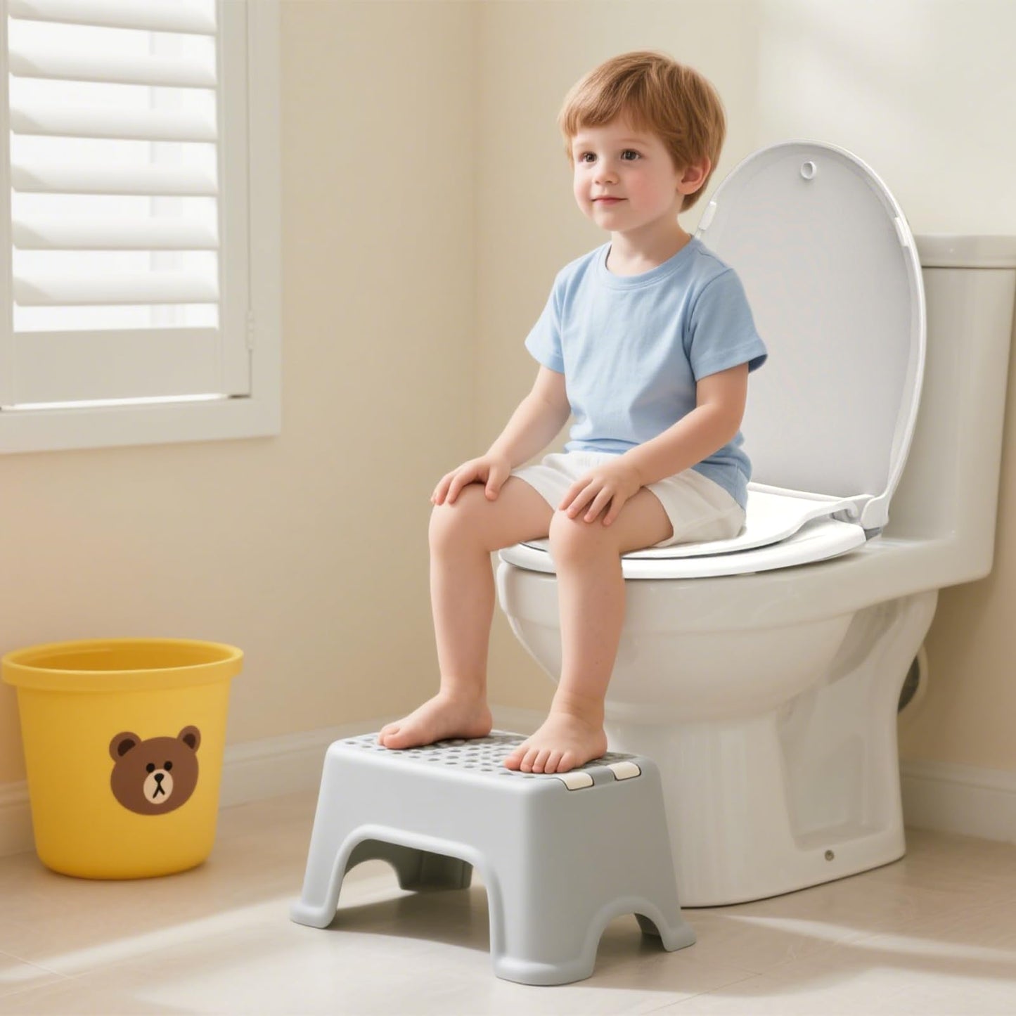 Aünsffer Potty Training Toilet Seat Round 2 in 1, Family Toilet Seat with Built-in Child Seat, Soft Close + Quick Release, Quiet and Easy Clean, Upgraded Plastic, White