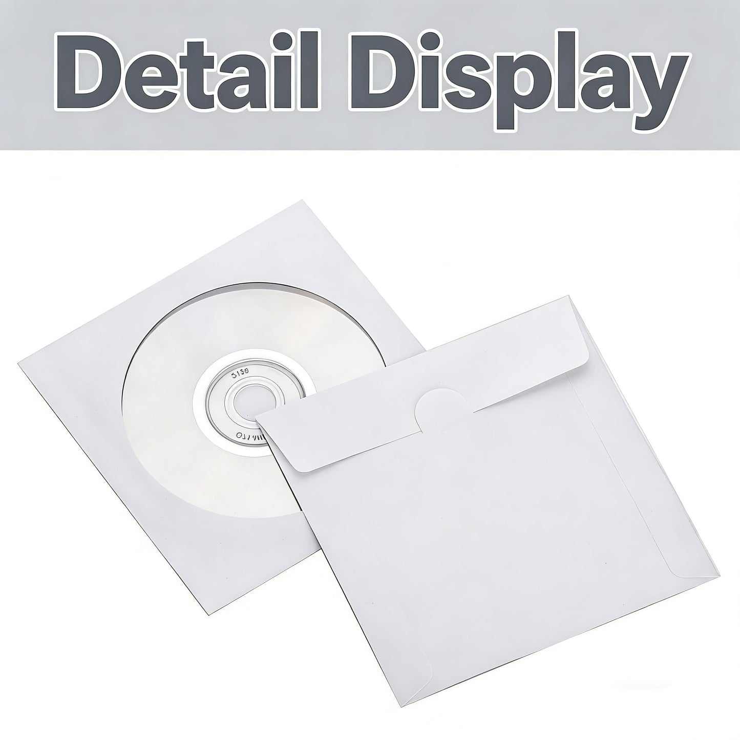 Fasmov 1000 Pack Thick White Paper CD DVD Sleeves Envelope with Clear Window and Flap, Dust Proof Protective Disc Storage for Music, Movies and Home Office